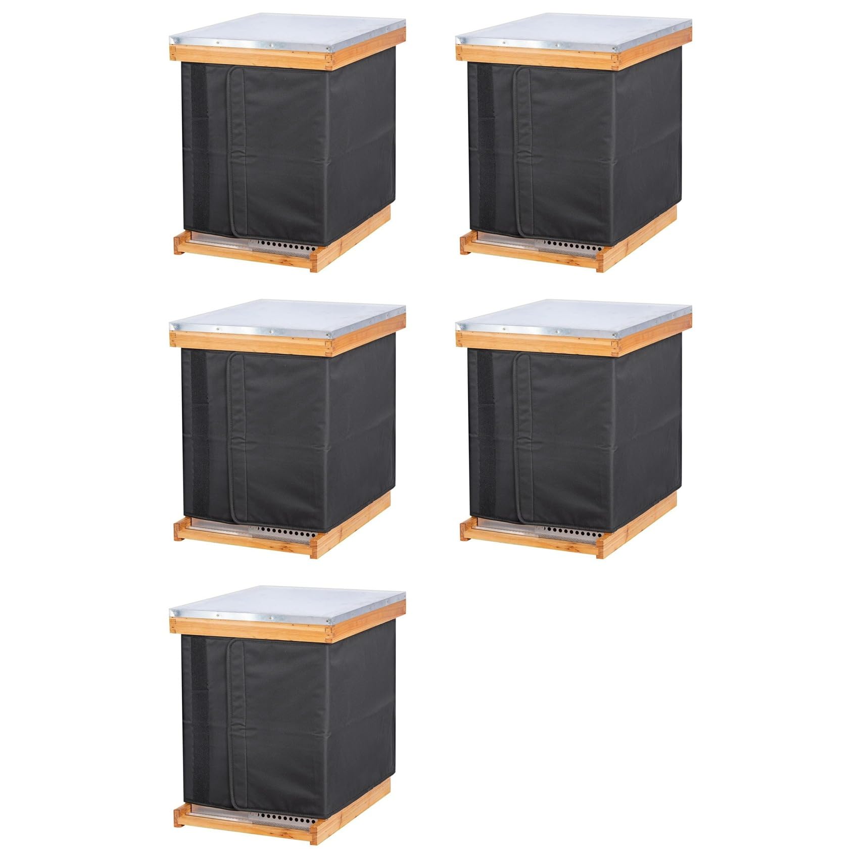 Jnchdghwa Black 5X Winter Bee Hive Wrap For 8 And 10 Frame Beehives, Oxford Cloth Adjustable Beehive Wrap, Waterproof, Windproof