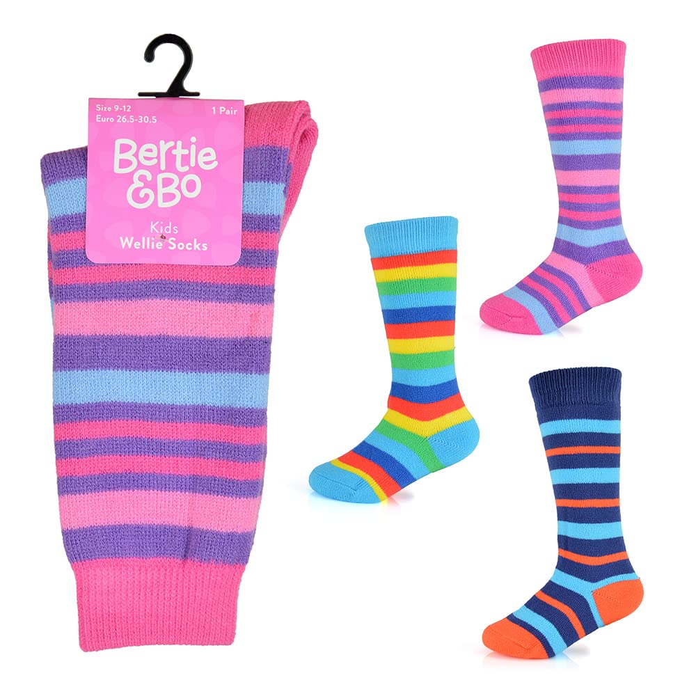 Undercover 3 Pairs Kids Welly Socks SK831 (1x Each Colour) 4-6