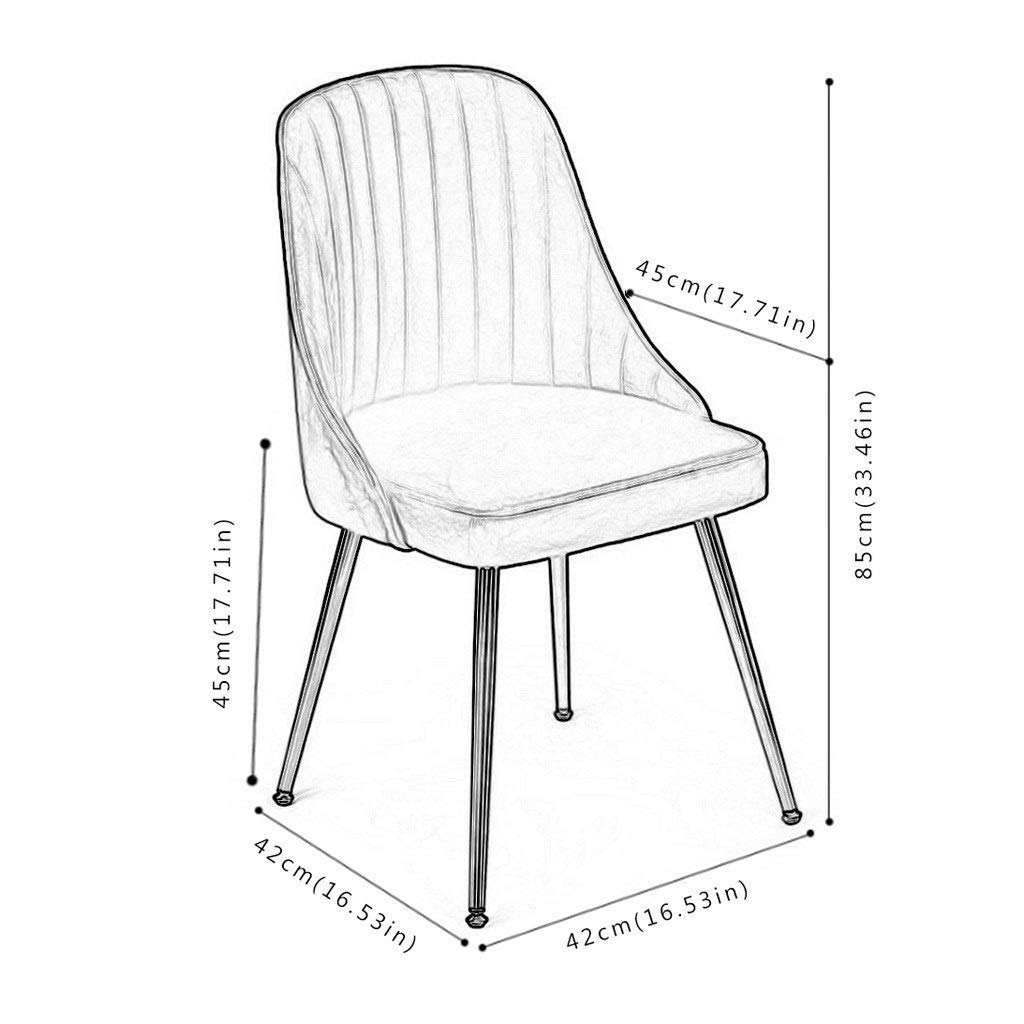 SJIALEN 1/2/4/6pcs Metal Legs Living Room Chairs,for Office Lounge Dining Kitchen Bedroom Velvet Reception Chair Household Desk Chair Kitchen Chair (Color : Green, Size : 1 pc)