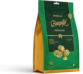 Barquillo Premium Pistachio Coated Chocolate Pouch - 10 Pcs (200 gm) | Pista Cream Filled Biscuit Roll imported | Dubai couverture taste | Christmas Gift Pack Celebration specially for Festivals