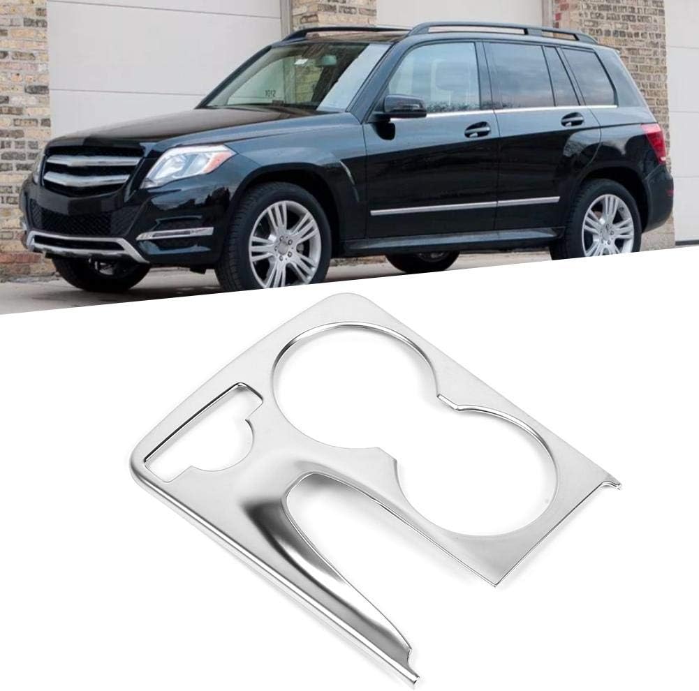 Aramox Cup Holder Trim, ABS Console Water Cup Holder Frame Cover Trim Fit for Benz GLK Class (X204) 2008-2015 (Chromeplate)