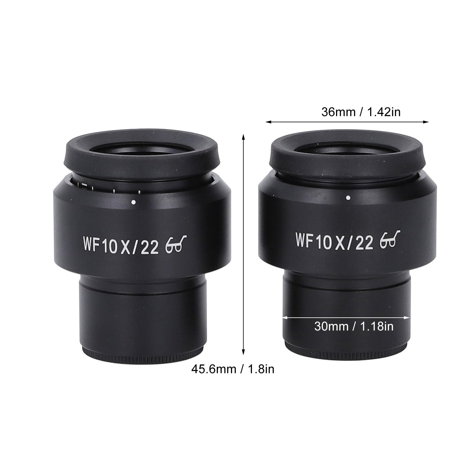 2 szt. 10X Okulary Mikroskopowe KP WF10X 22mm Regulacja Dioptrii Szerokokątne Regulowana Dioptria Soczewka Optyczna Okular 30mm Mocowanie Wysokie Oko Spot Szerokie Pole