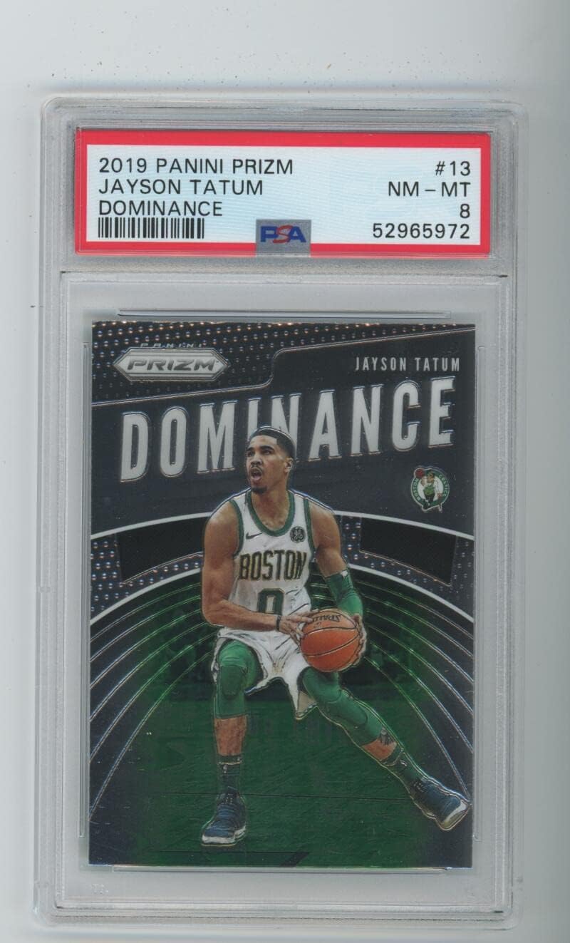 2019 Jayson Tatum Panini PRIZM DOMINANCE #13 PSA 8 NM-MT Boston Celtics NBA Graded Card