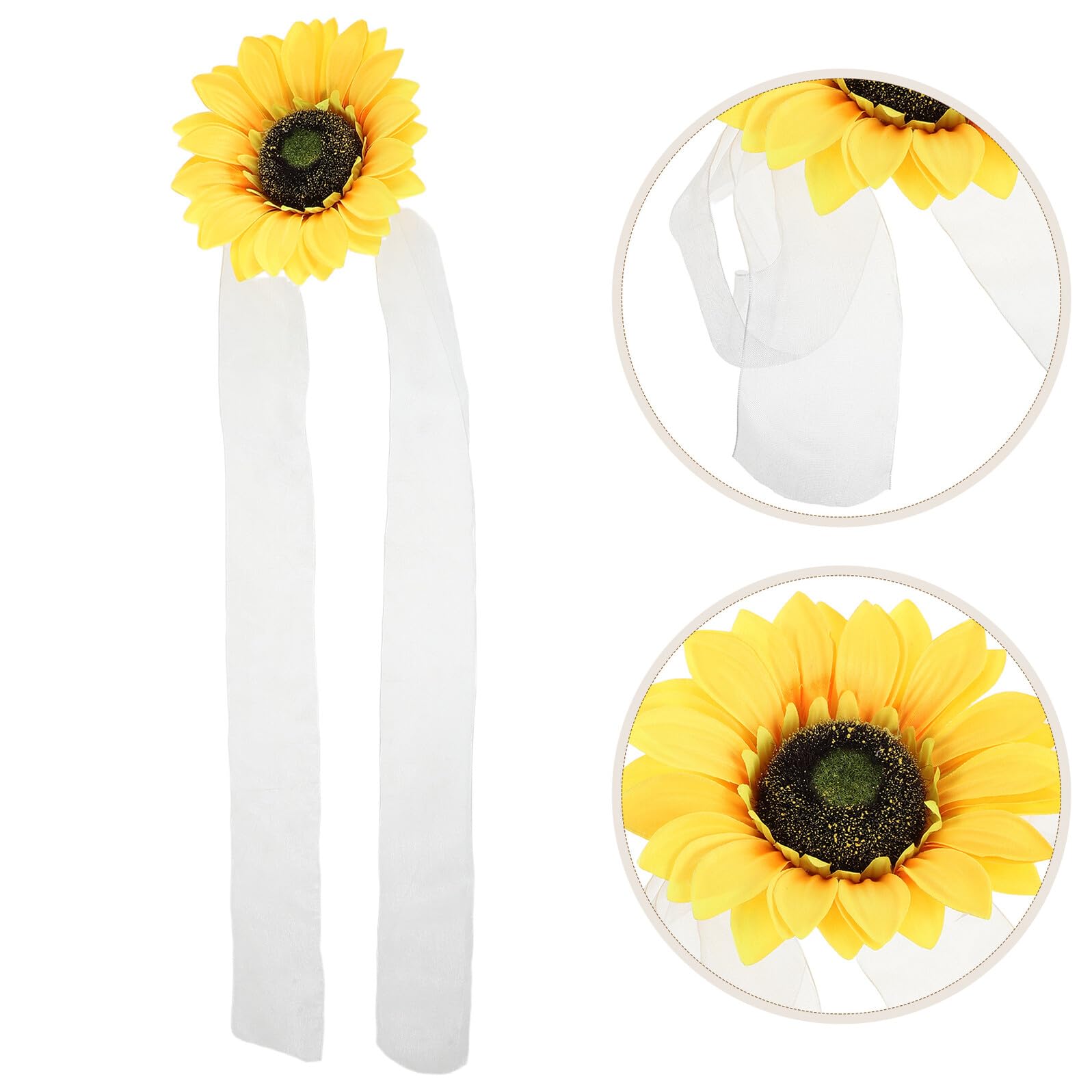 OUNONA Lot de 2 Embrasses de Rideaux Tournesol Rustiques Décoratives Cordelette Fleurie Adaptable pour Rideaux Légers ou Épais Accessoires de Décoration Intérieure pour Chambre et