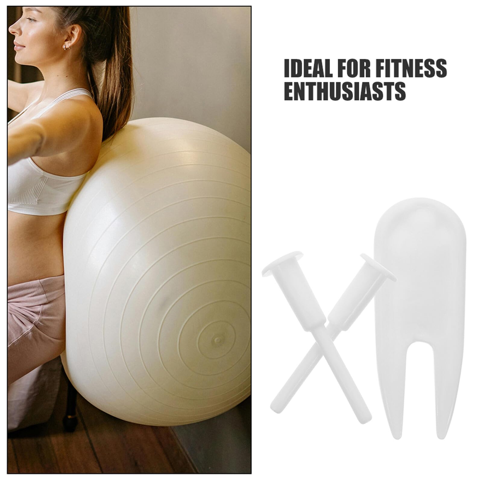 Kit Di 6 Tappi Di Ricambio Per Palla Yoga LEPZUR – Con Strumento Di Rimozione, Bianco, Universale