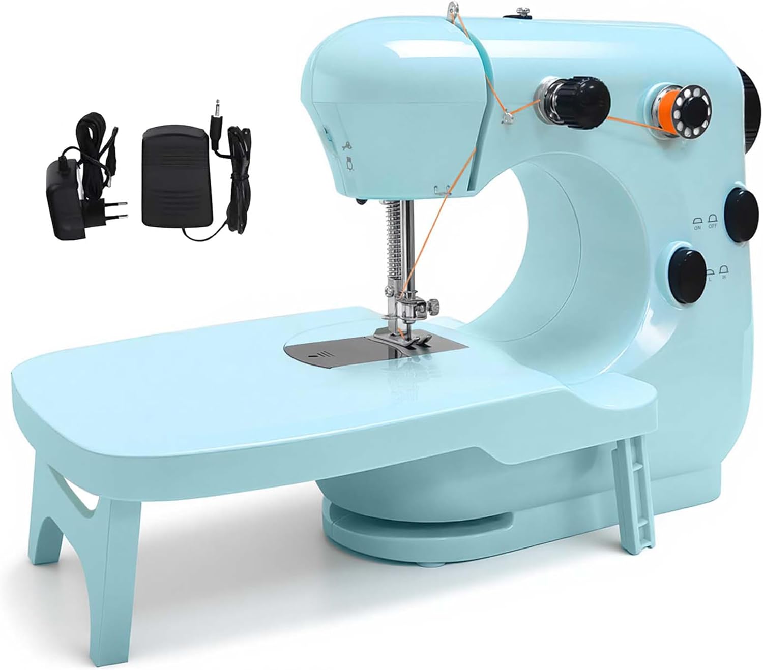 mowlie Mini Nähmaschine mit Erweiterungstisch