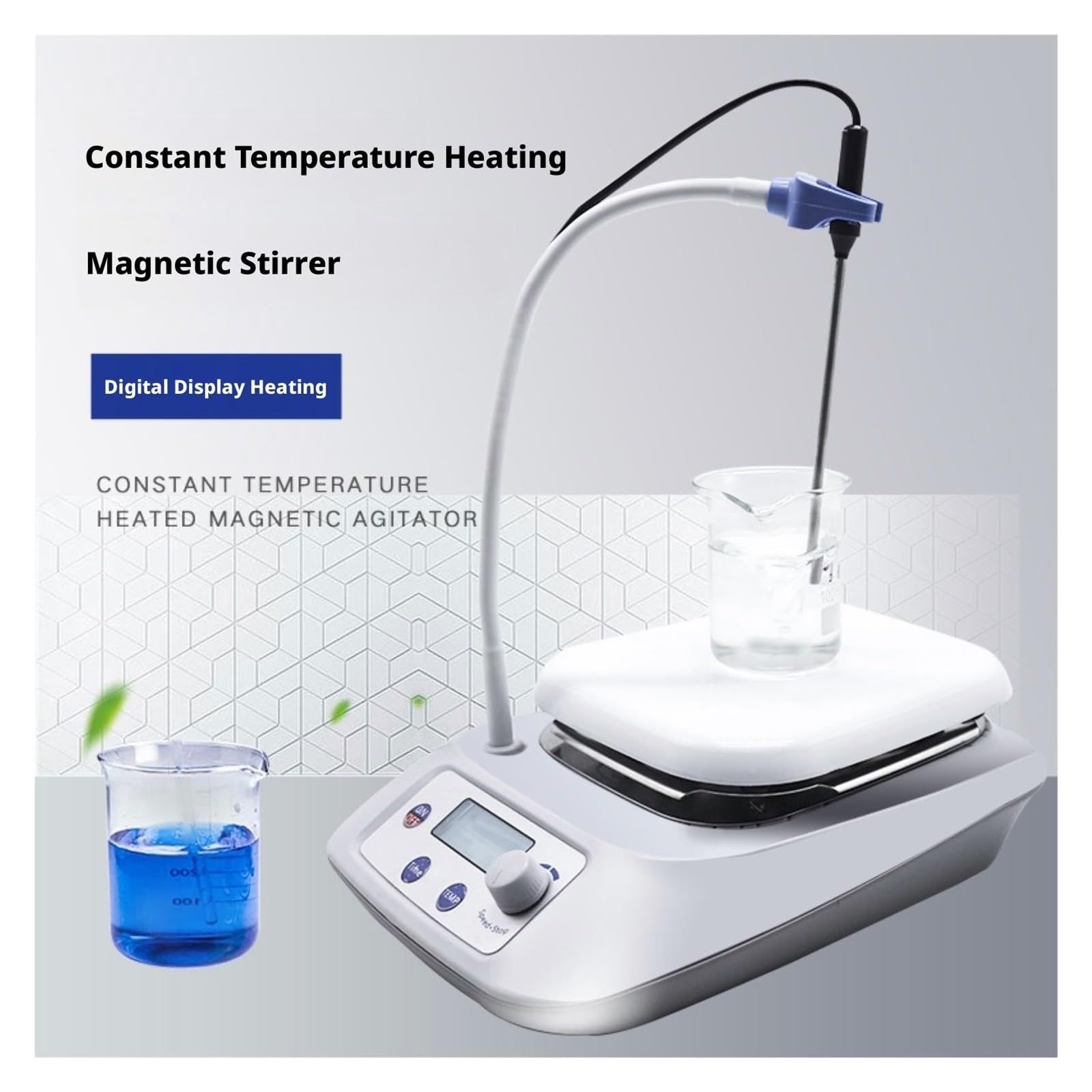 Agitatore da Laboratorio, Sonda esterna con schermo LED a piastra riscaldante agitatore magnetico termostatico digitale