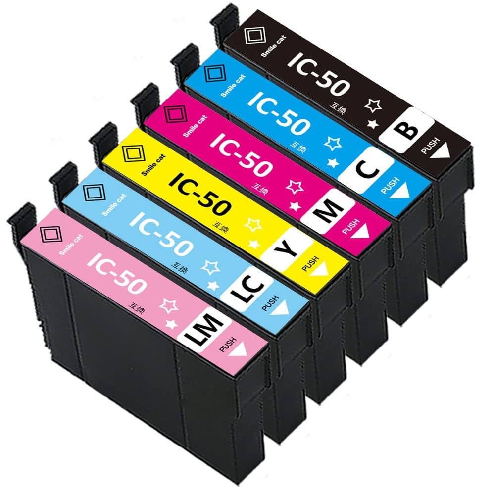 Amazon.co.jp: エプソン用 IC6CL50 互換インクカートリッジ IC50