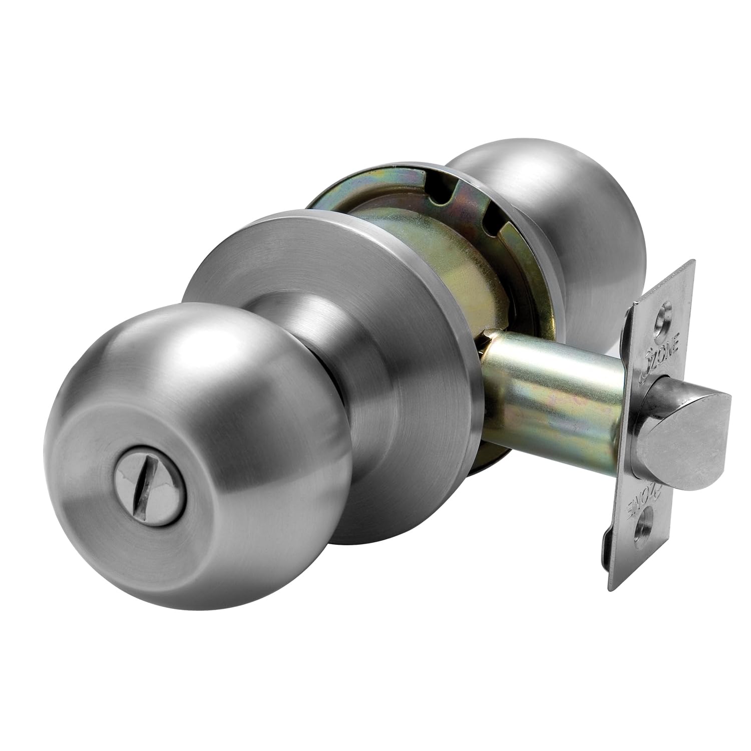 Cylindrical Knob Lock with Push Button & Coin Release for Home & Office | (Stainless Steel Finish)