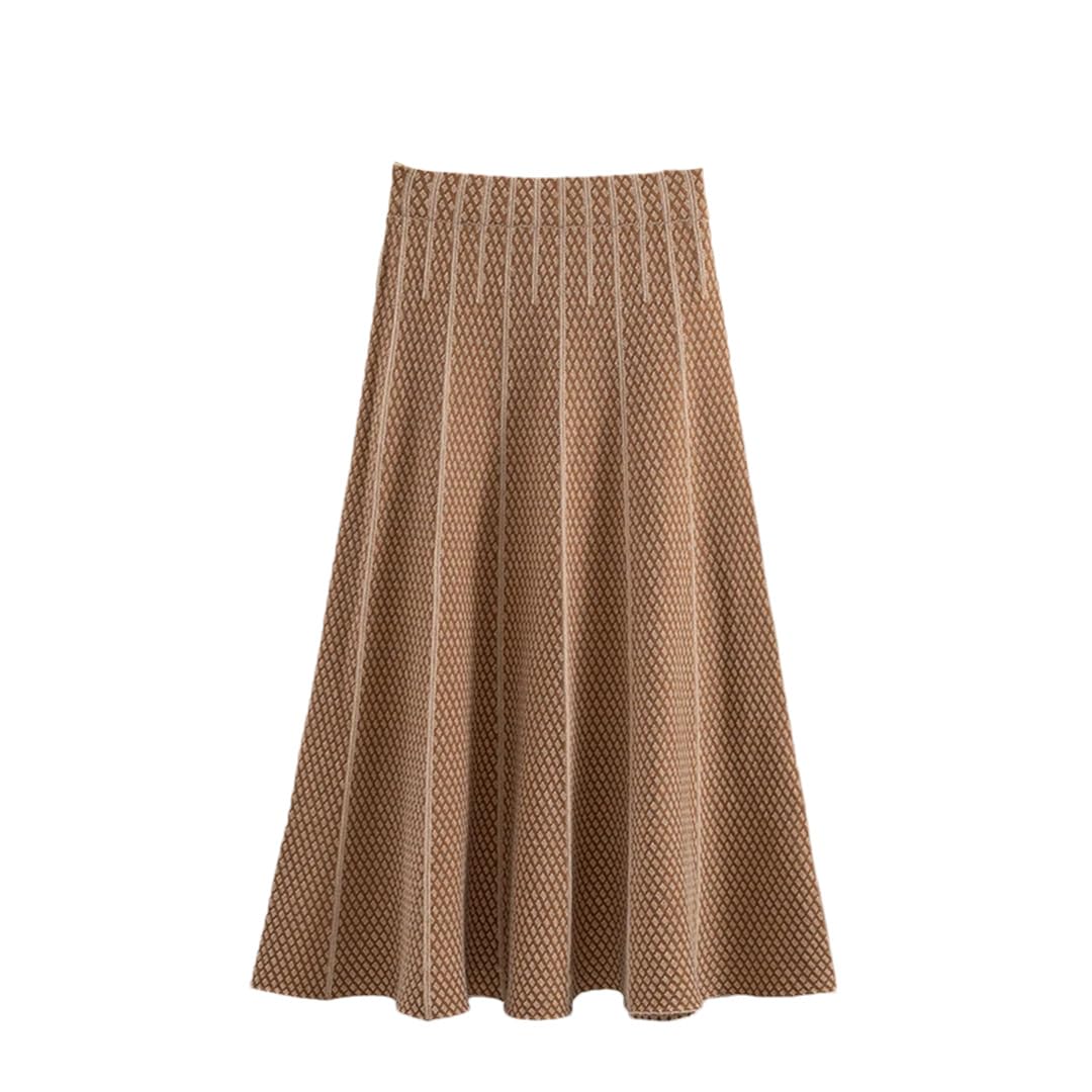 Yeuyyben Autunno Inverno Spessa Calda Donna Maglione Gonna Una Linea Lunga Maxi Gonna Moda Casual Midi Lady Gonne