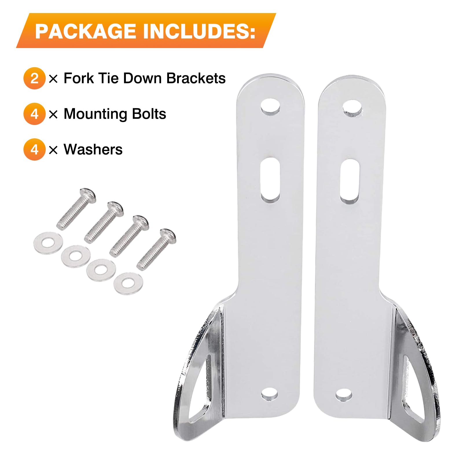 Riloer Supports d'arrimage de fourche avant de moto en forme de goutte d'eau, supports d'arrimage avant, 1993-2018 compatibles avec Harley Touring Street Glide Electra Glide, argenté