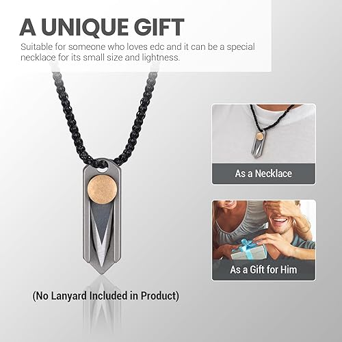 Miniatura 5 de Cuchillo de bolsillo pequeño, cuchillo de llavero para hombres, cuchillo utilitario EDC, cuchillos de titanio geniales, cuchillos pequeños