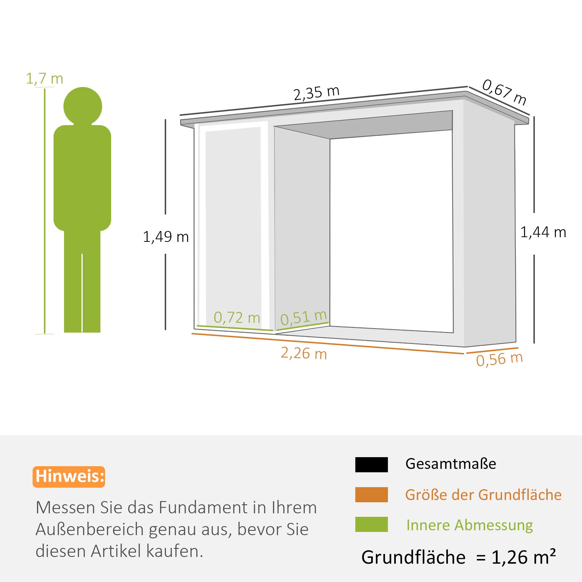 Outsunny 2-in-1 Kaminholzregal Geräteschrank 235x67x149 cm Dunkelgrau | Verzinkter Stahl, Schrägdach, Außen Brennholzregal, Kaminholzunterstand, Brennholzlager, Brennholzunterstand