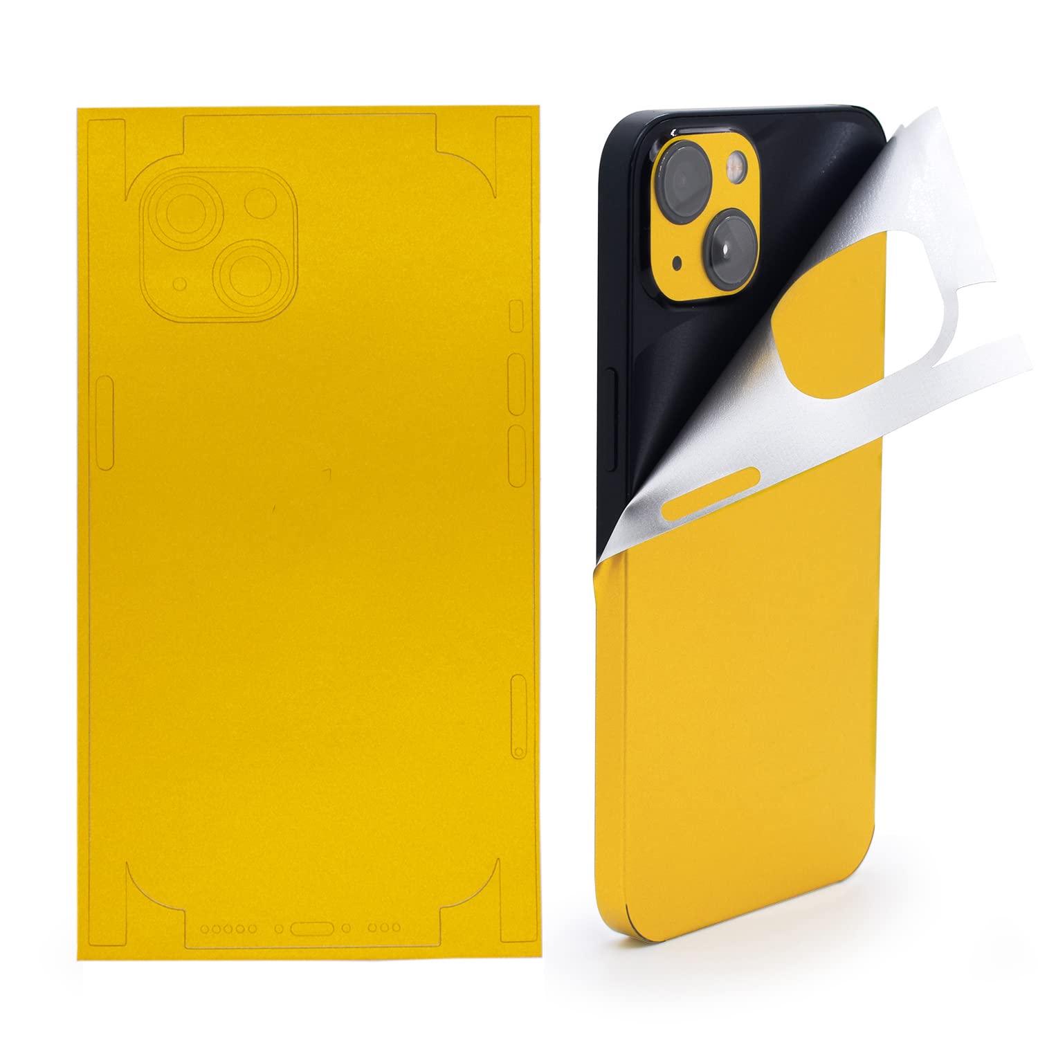 2Pcs Golden Color Full Wrapped Cover Stickers Skins Compatible with iPhone 12 13 Pro Max (iPhone 13 Pro Max)