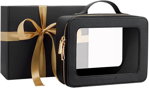 Bolsa de maquillaje transparente para artículos de aseo de viaje, estuche de cosméticos para mujeres, organizador con cremallera como regalo o