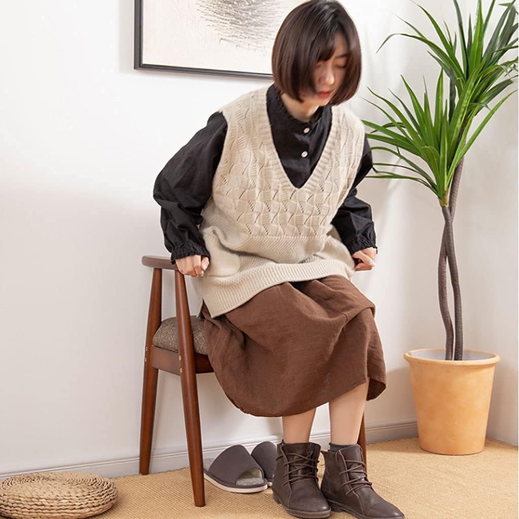 Minimalist Fashion Creative Black Walnut Color Solid Wood Shoe Changing Stool Soft Cushion Seat Stool, Entryway Stool with Armrests for Hallwaycasual/Walnut Color Style a