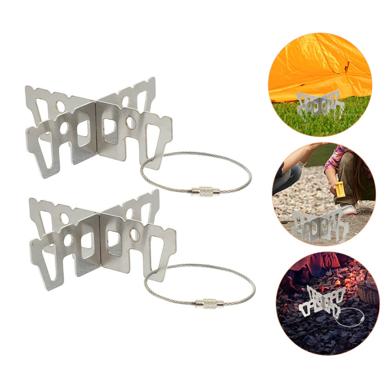 Sosoport 4sets Tragbare Outdoor-grill-grill-stand Befestigungs Halterung Für Camping Herd Zubehör 2 Stücke * 4