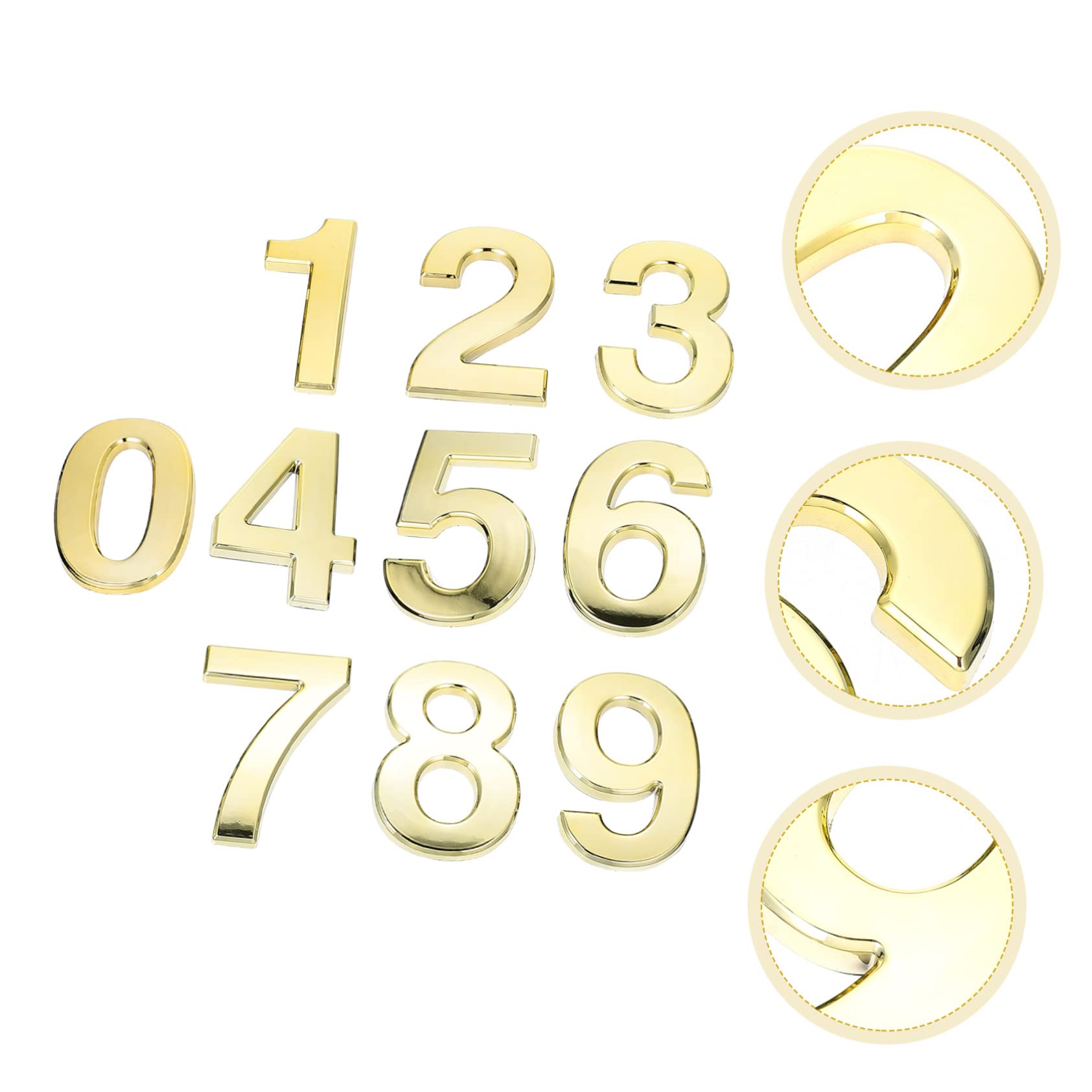 BESTonZON 20pièces Chiffres Adhésifs Dorés Pour Boîte Aux Lettres Numéros De Maison Étanches Pour Appartements Bureaux Et Hôtels Style Élégant Et