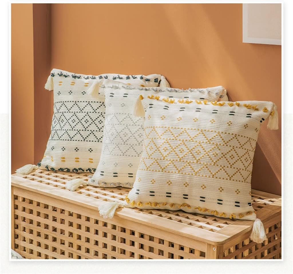 Home Pillow Square Decorative Pillows Cushion Cover for Sofa Bed Car Waterproof with Tassels Nordic Geometric Pillowcase