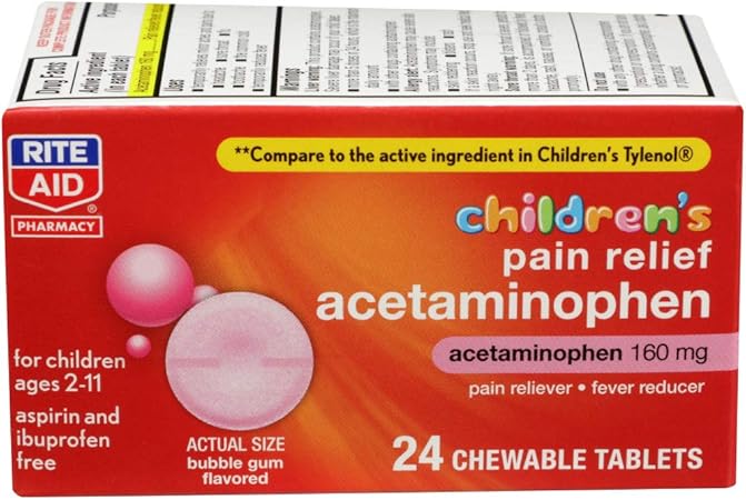 Amazon.com: Rite Aid Children's Pain Relief Acetaminophen, Bubble Gum ...