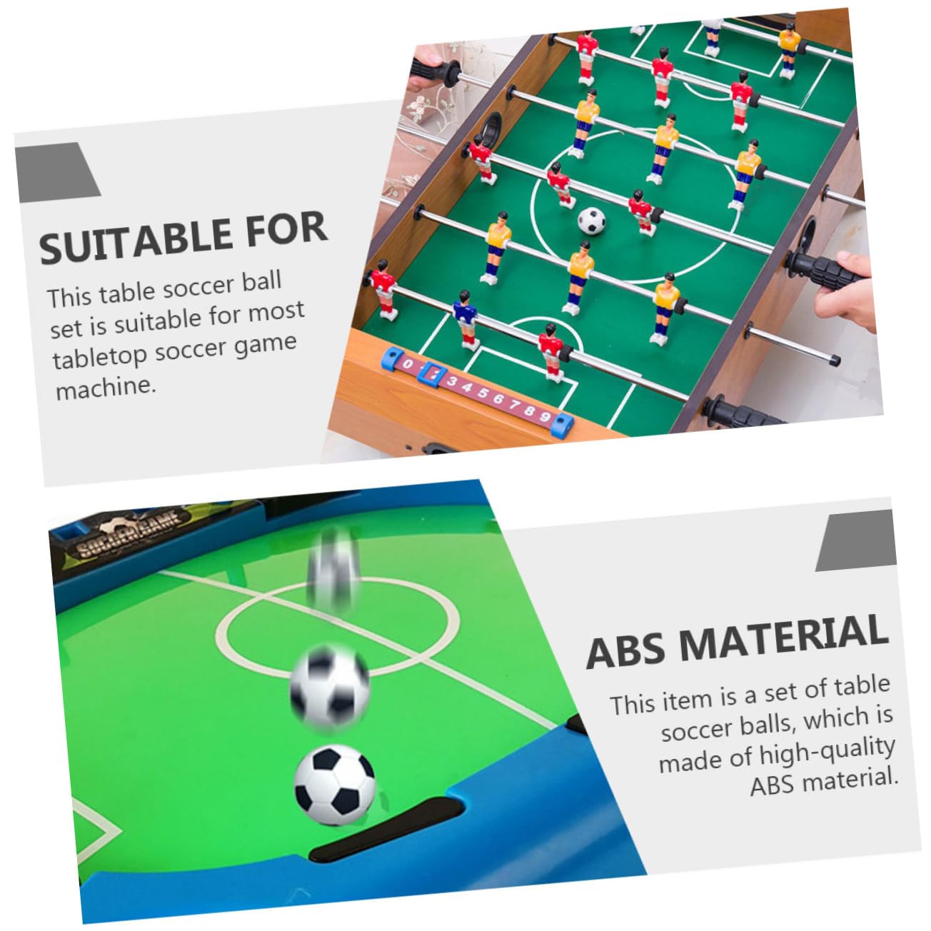 KICHOUSE 32mm Resin Table Soccer Balls 24 Pack Replacement Soccers Football Desk Game Accessories and