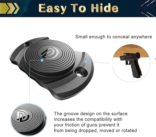 Miniatura 4 de DD Imán de pistola de 33 libras. Soporte magnético para pistola, antiarañazos, recubierto de goma, soporte oculto para armas de fuego para
