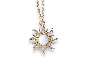 ASIK ACCESSORIES Sun Necklace: Unlock Lost Princess Charm with Sterling Silver Splendor