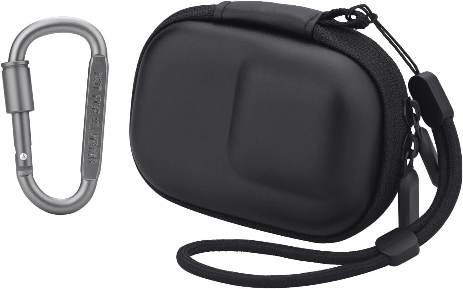 ZORBES Carrying Case for OSMO Action 5 Pro/4/3, Waterproof PU Hard Shell Storage Bag Plush Lining Design Action Camera Travel Case with Carabiner, 9.8 * 7.6 * 4.5cm, Black