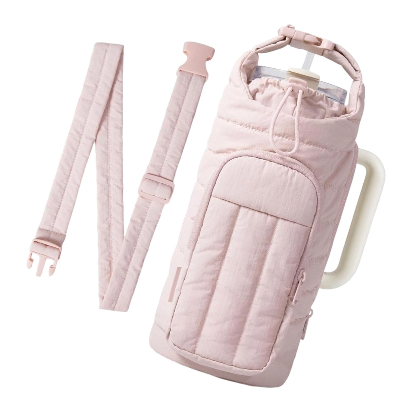 Elnwnnkc Crossbody Water Bottle Carrier, Insulated Thermal Bag with Adjustable Strap, Large Capacity for Outdoor Sports Water Bottle Carrier Bag