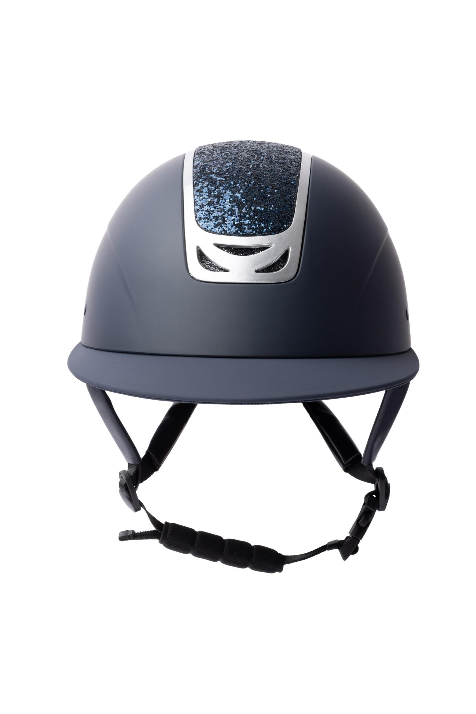 Horze Damen Reithelm mit Kristallverzierung, CE EN 1384:2023, größenverstellbarer Reiterhelm, Blauer Glitzer, blau, 49/51