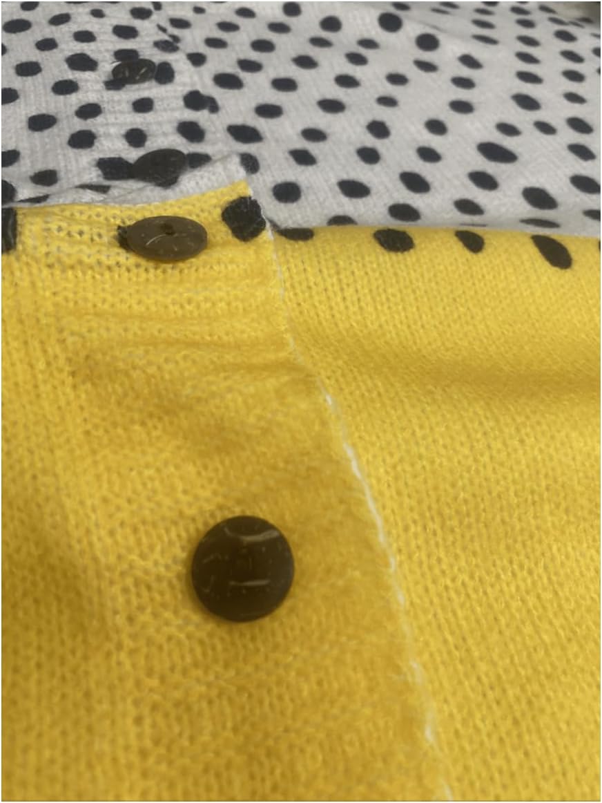 GORGLITTER Women's Polka Dots Sweater Color Block Long Sleeve Button Down Trendy Cardigan - Image 4