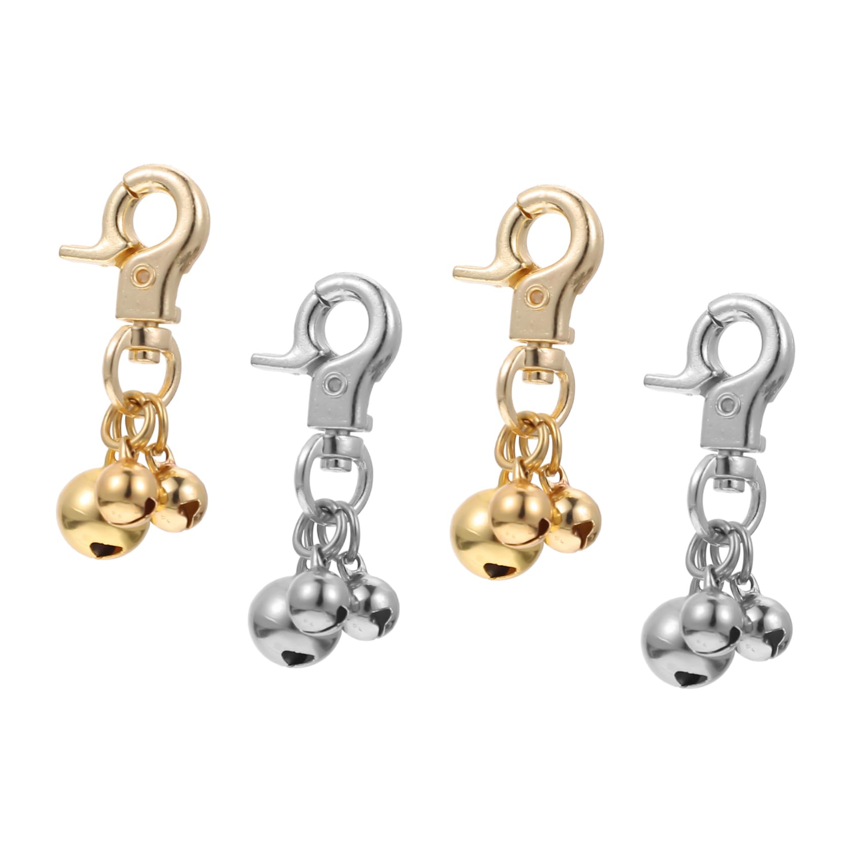 VICASKY 4Pcs Cat Bell Pendant Keychain Simple Keychain Bells for Pet Collars DIY Loud Bells for Dogs and Cats Lightweight and Charming Accessories for and Practical Use