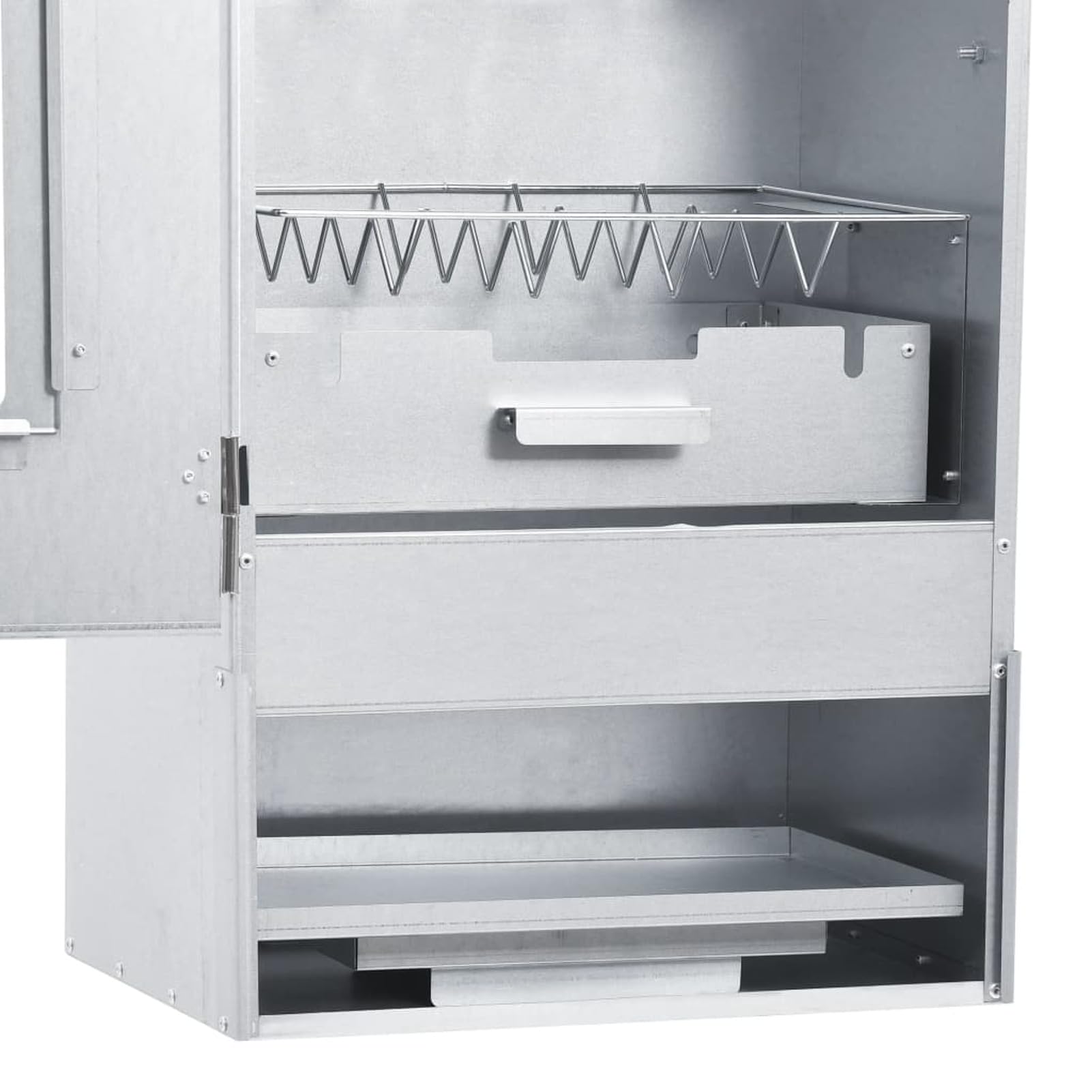 ARKEM Räucherofen mit 1 kg Hackschnitzel, Edelstahl, Silber, 44,5 x 29 x 83 cm