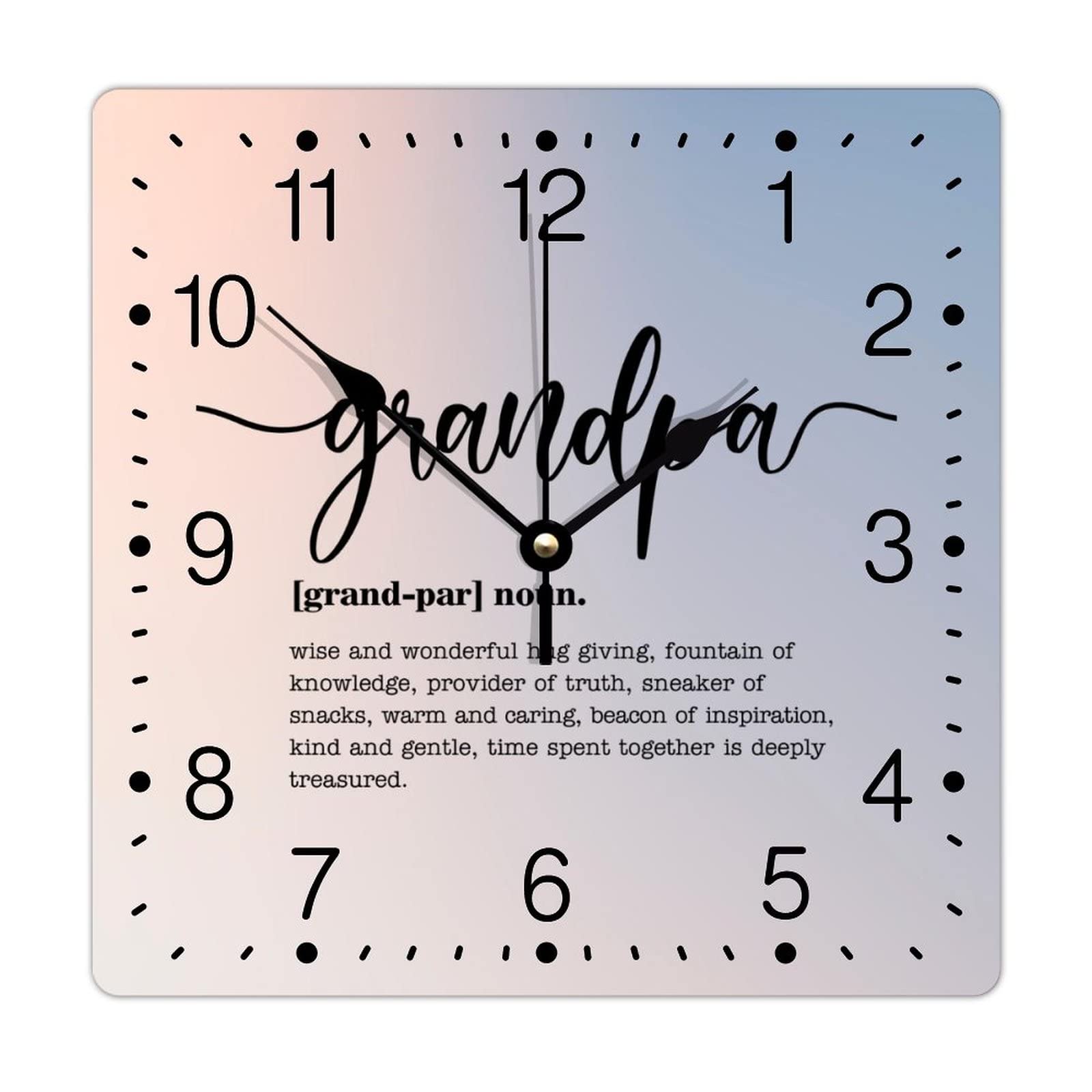 Horloge murale carrée décorative avec citations pour bureau et chambre