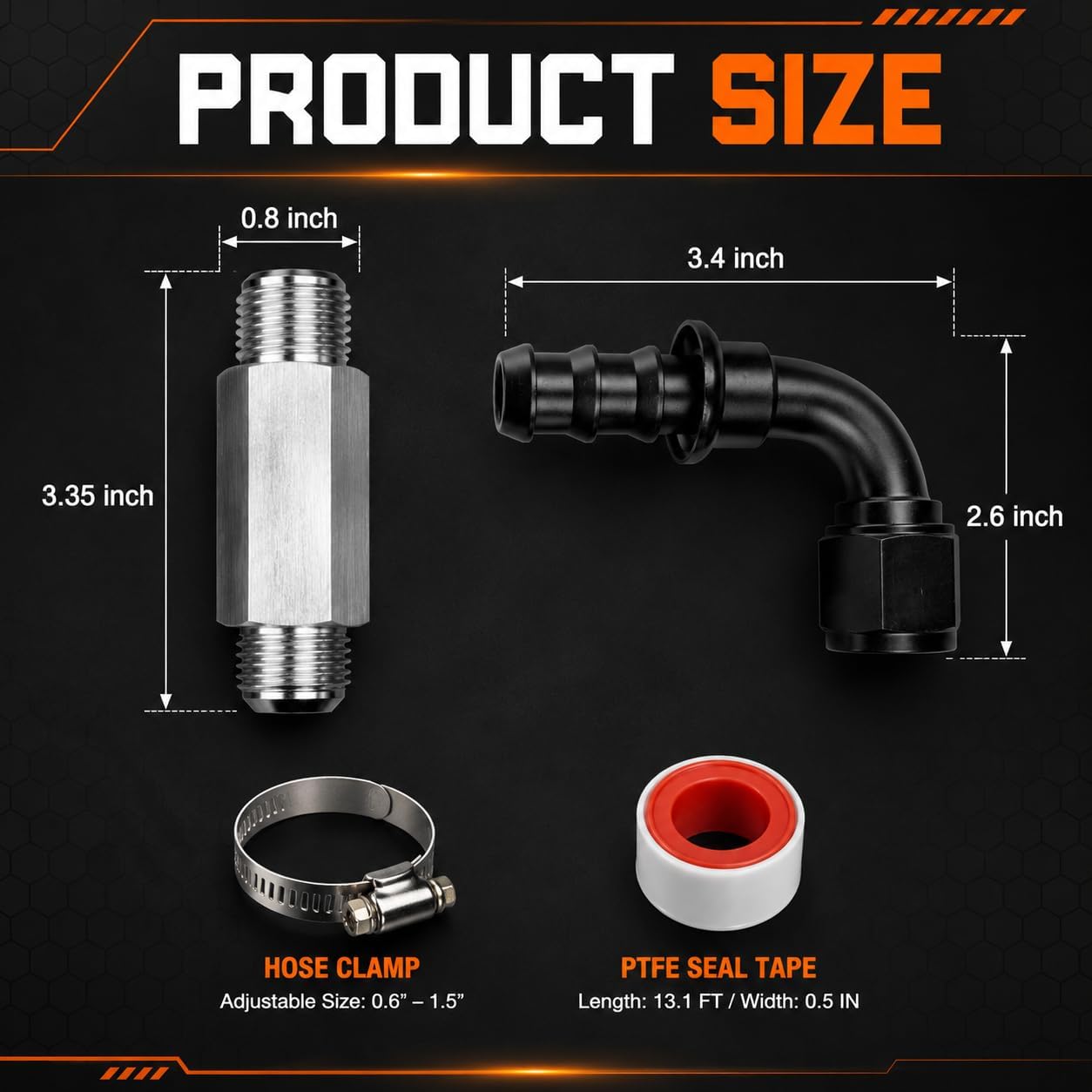 Upgraded Top Heater Hose Connector 10AN Push Lock Fitting Compatible with 2007.5-2024 Dodge Ram 2500 3500 4500 5500 6.7L Cummins, Replace 52014739AG 55056711AC 55056966AA 68005253AA