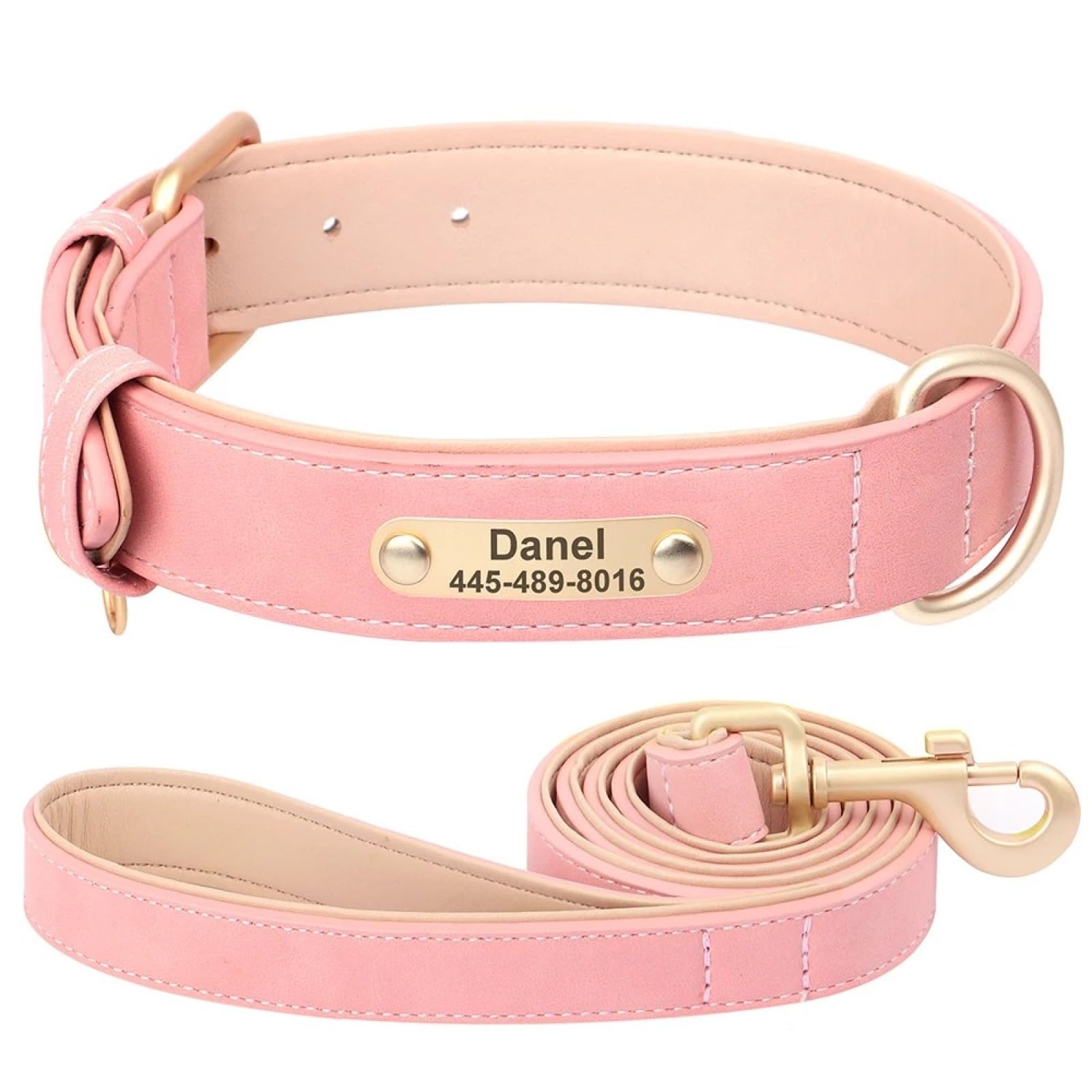Collare E Set Di Guinzaglio Per Cani Con Targhetta Identificativa Personalizzata Collari Beagle Bulldog Labrador Greyhound Personalizzati,Un Set,XL