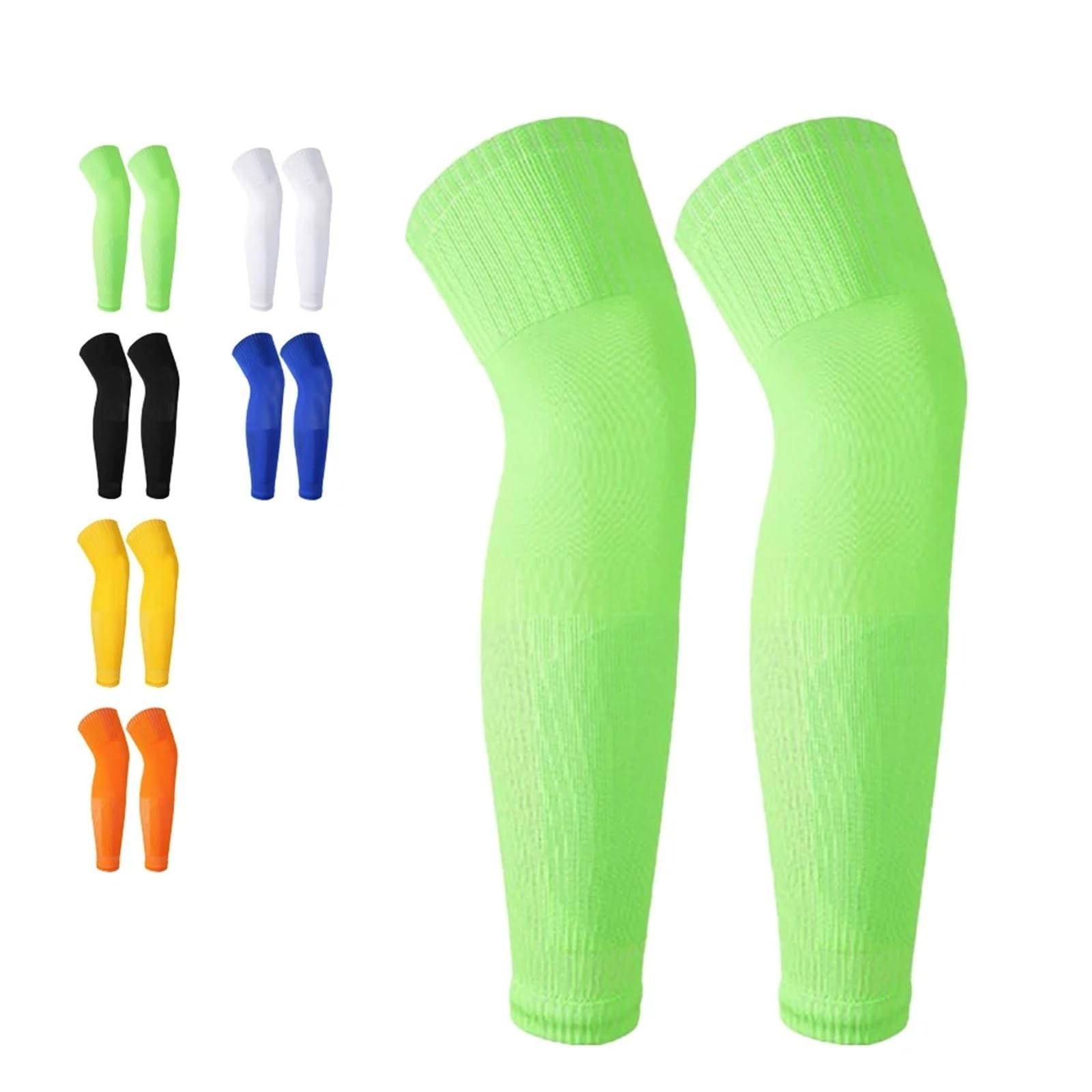 MRKU Genouillères de Sport antidérapantes, Manchons de Compression et de Maintien (1 Paire), Chaussettes de Football pour Adultes, Respirantes, Couvre-Jambes, Leggings de Football.