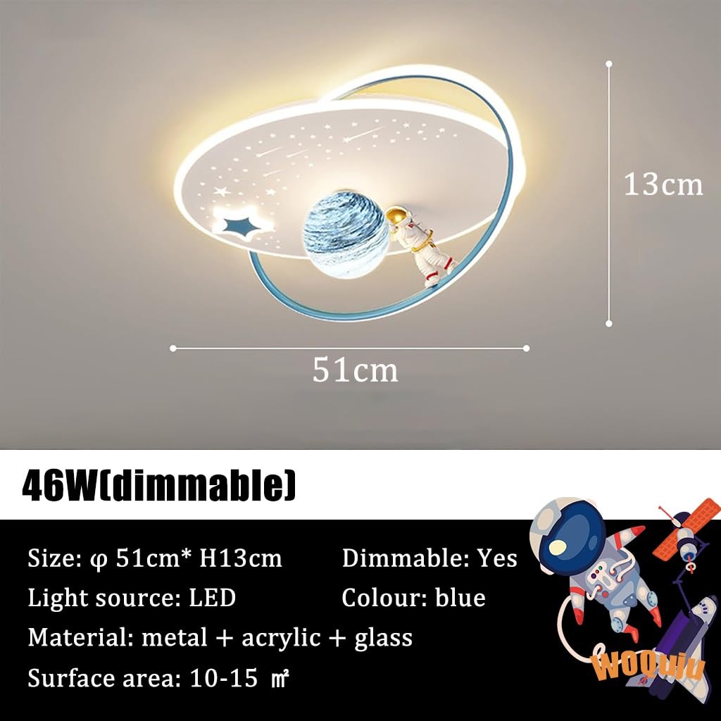 Lampa sufitowa LED ściemnialna lampa sufitowa do pokoju dziecięcego z pilotem lampa wisząca nowoczesna księżyc gwiazda astronauta dziewczynka chłopiec oświetlenie sufitowe LED do sypialni