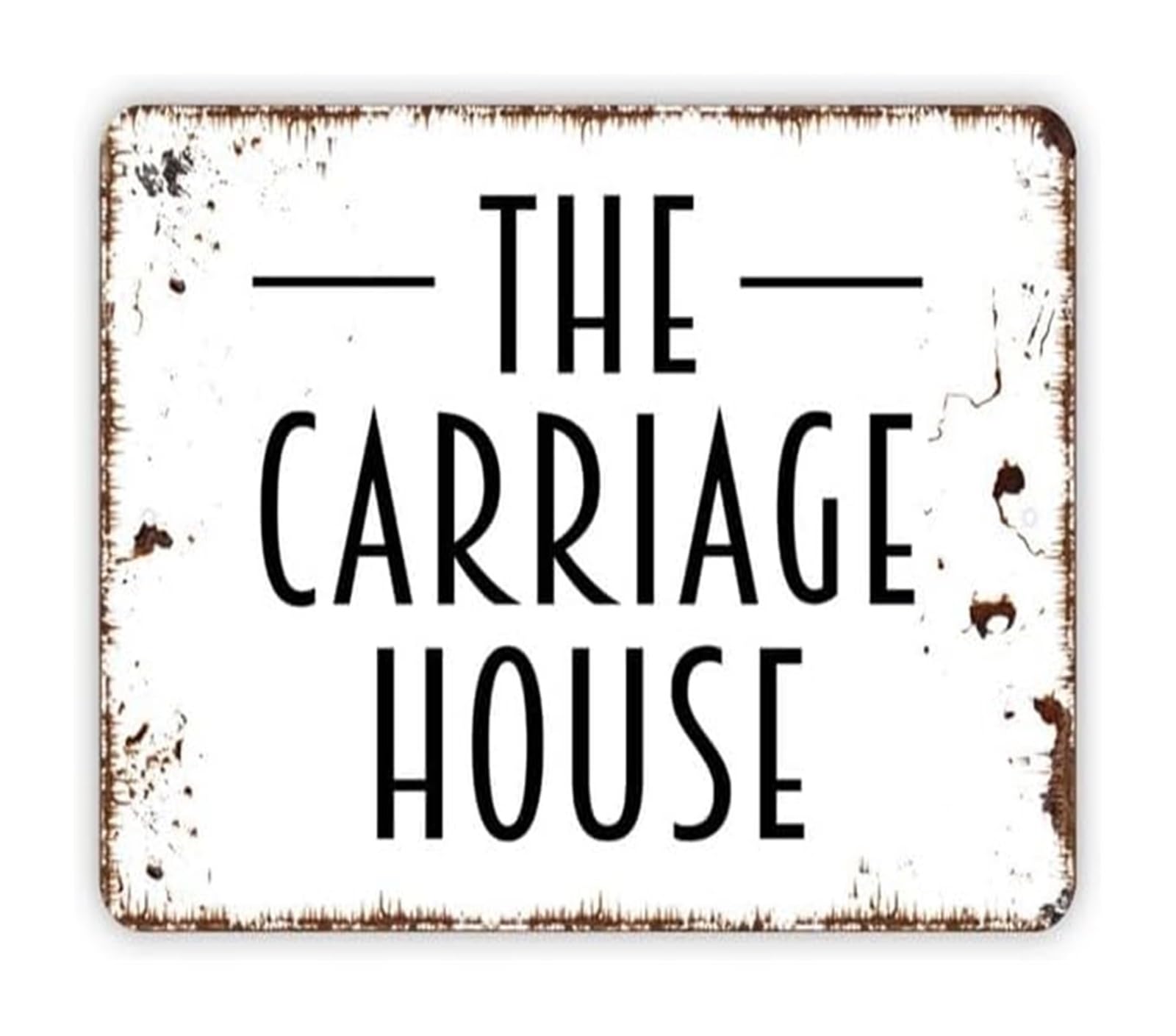 PKNVKZIDK The Carriage House Sign Modern Farmhouse Metal Plaque Vintage Rustic Wall-Art for Estate Garage Entryway Decor 8 X 12 in