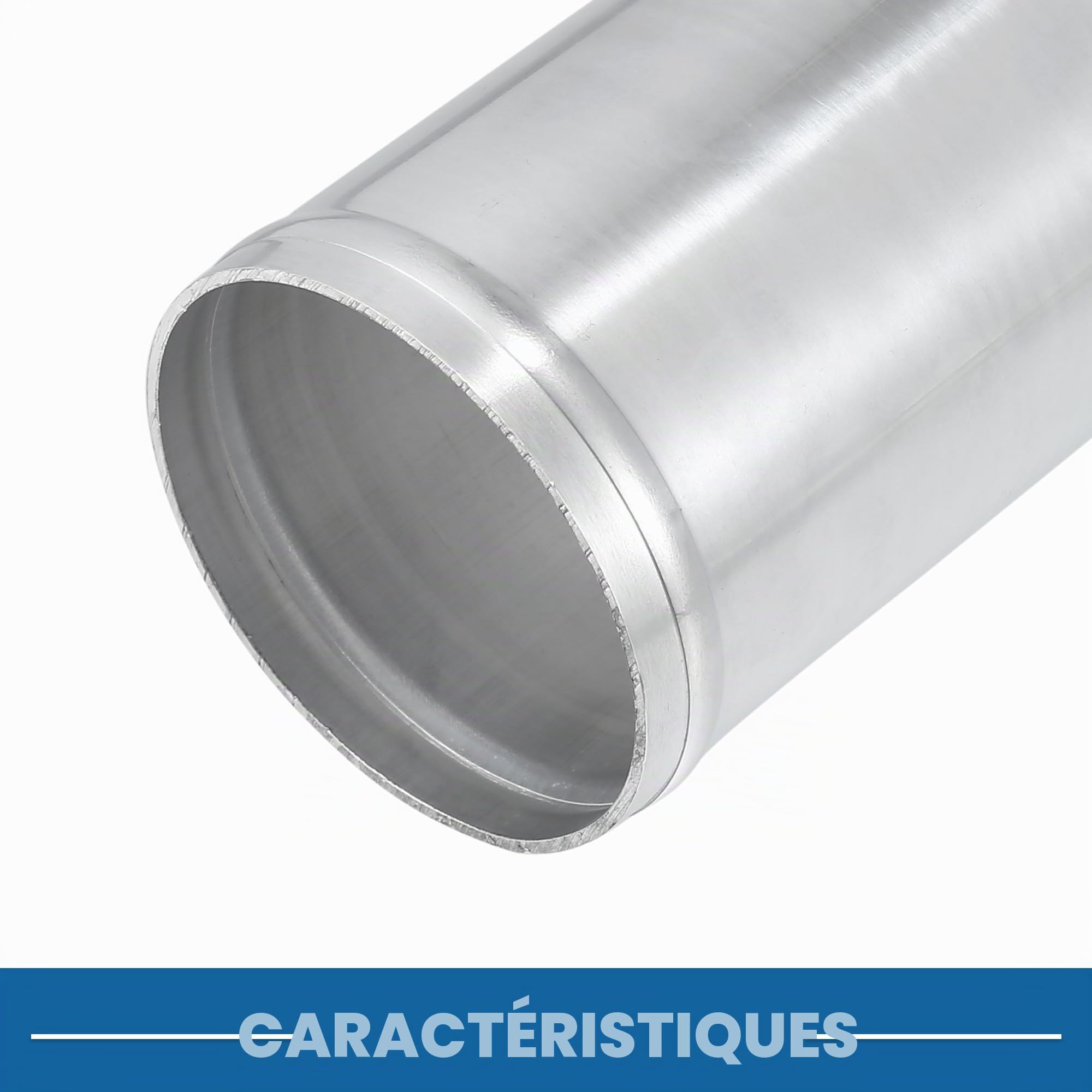 A ABSOPRO Adaptateur Universel Aluminium 1pc Pour Tuyauterie D'Admission | Argenté, Pour Admission D'Air, Diamètre Extérieur 76mm, Intérieur 72mm, Longueur 120mm, Épaisseur 2mm, Installation Facile