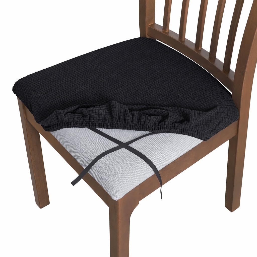 Elovara Adjustable chair cover, Stretch Velvet Chair Seat Covers with Ties