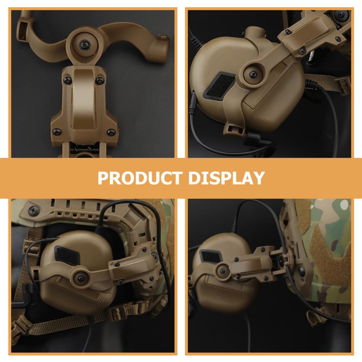 Taktischer Helm mit Drehbarem Arm aus Nylon Kopfhörerhalter 1 Satz für Einfache Verbindung und Platzsparende Aufbewahrung von Headsets im Outdoor Einsatz