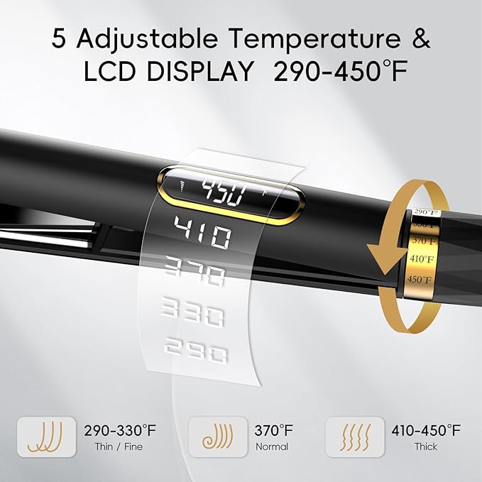 Plancha de Pelo Nicebay Titanio 1 Pulgada 5 Temp LCD miniatura 3