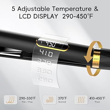 Nicebay Flat Iron Hair Straightener, 1 Inch Titanium Hair Straightener & Curler, Fast Heating,5 Temp Settings, Negative Ion Technology,Travel-Friendly, Smooth Salon Design