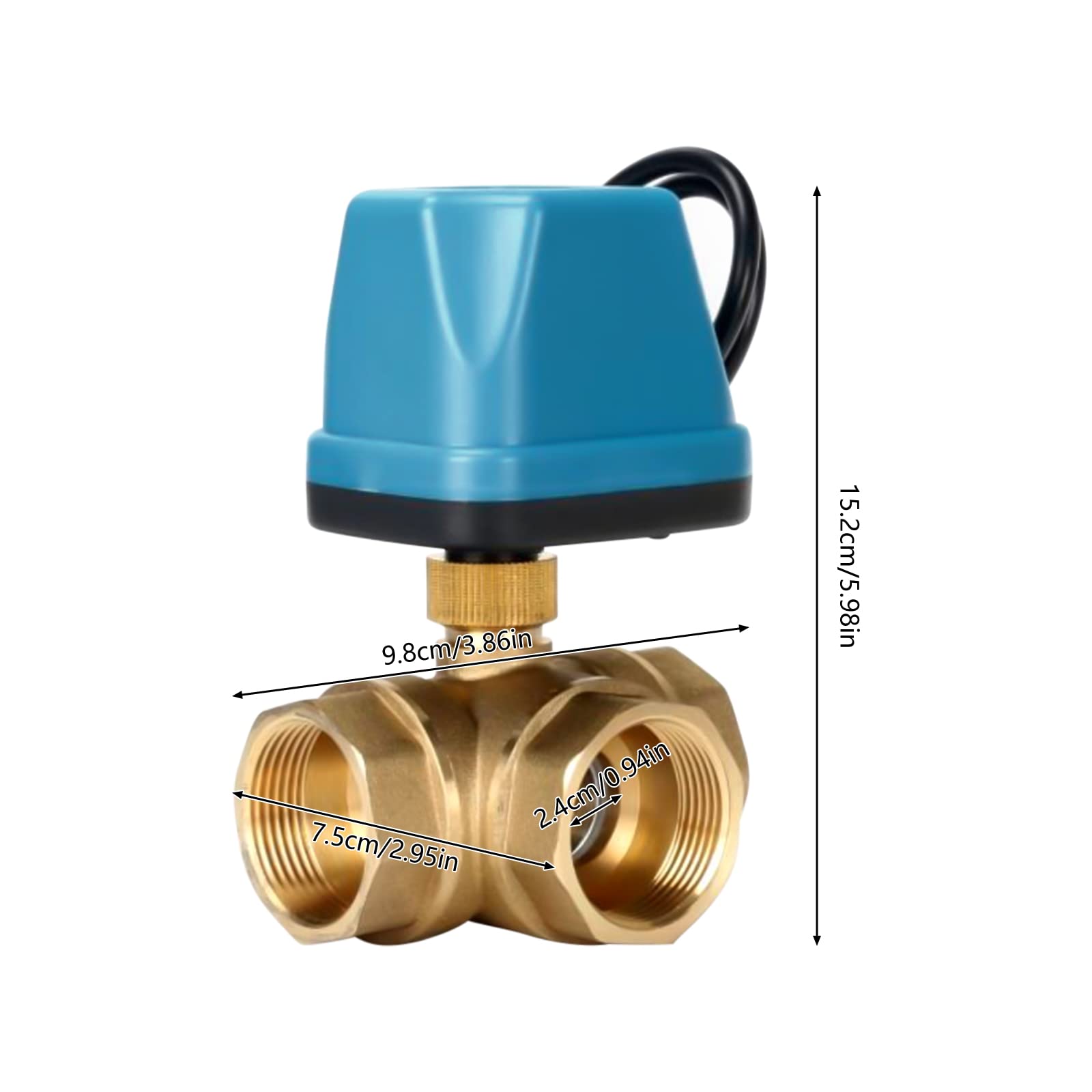 Válvula de conmutación de 3 vías, válvula de zona, válvula de bola, DN32, válvula eléctrica, válvula de motor, válvula de latón, válvula de bola de tres vías, para control de flujo, válvula de zona,