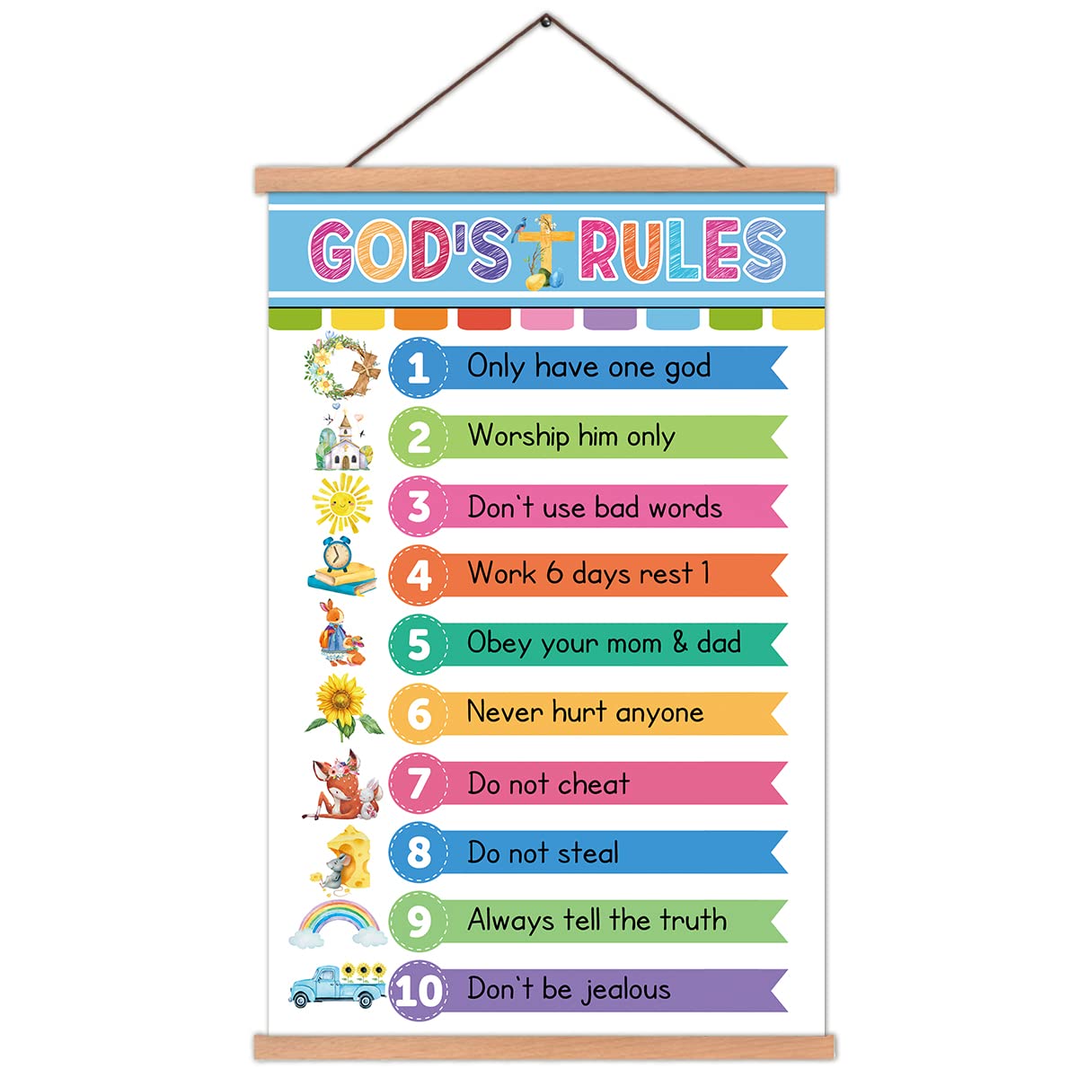 Buy KAIRNE God’s Scripture Art Print With Wood Hanger