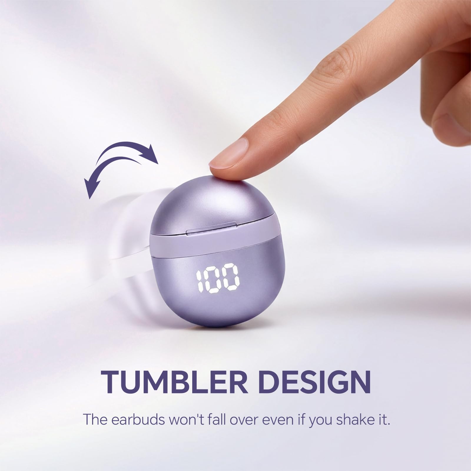 Xmenha Mini auricolari invisibili, piccoli, viola, wireless, nascosti, discreti, per orecchie piccole, Bluetooth, morbidi e piccoli, per iPhone, Android, dormire, ufficio, lavoro, pendolari