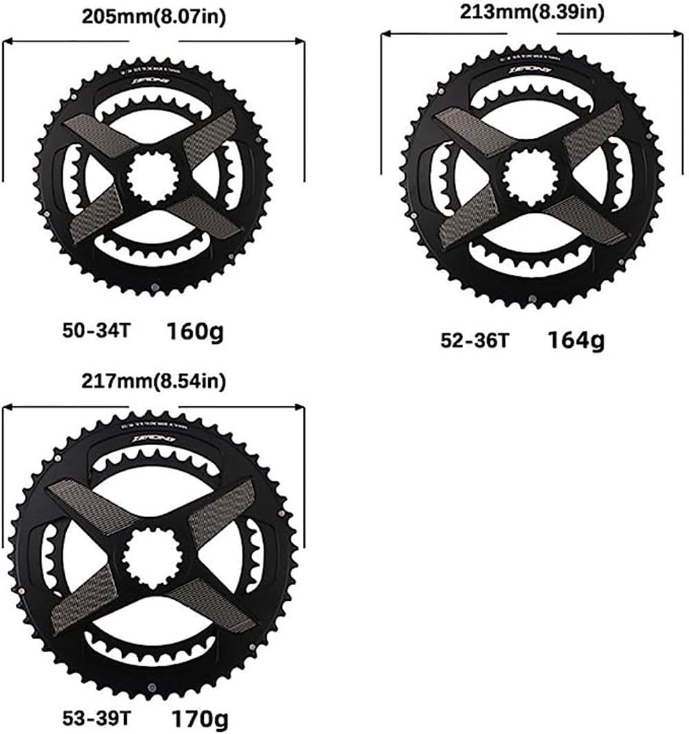 Pedivelle MTB Set di pedivelle per Bicicletta 50-34T/52-36T/53-39T Doppia Corona Pedivelle Cave integrali 165mm/170mm/175mm Bracci pedivella Adatti alla Maggior Parte delle bicicle