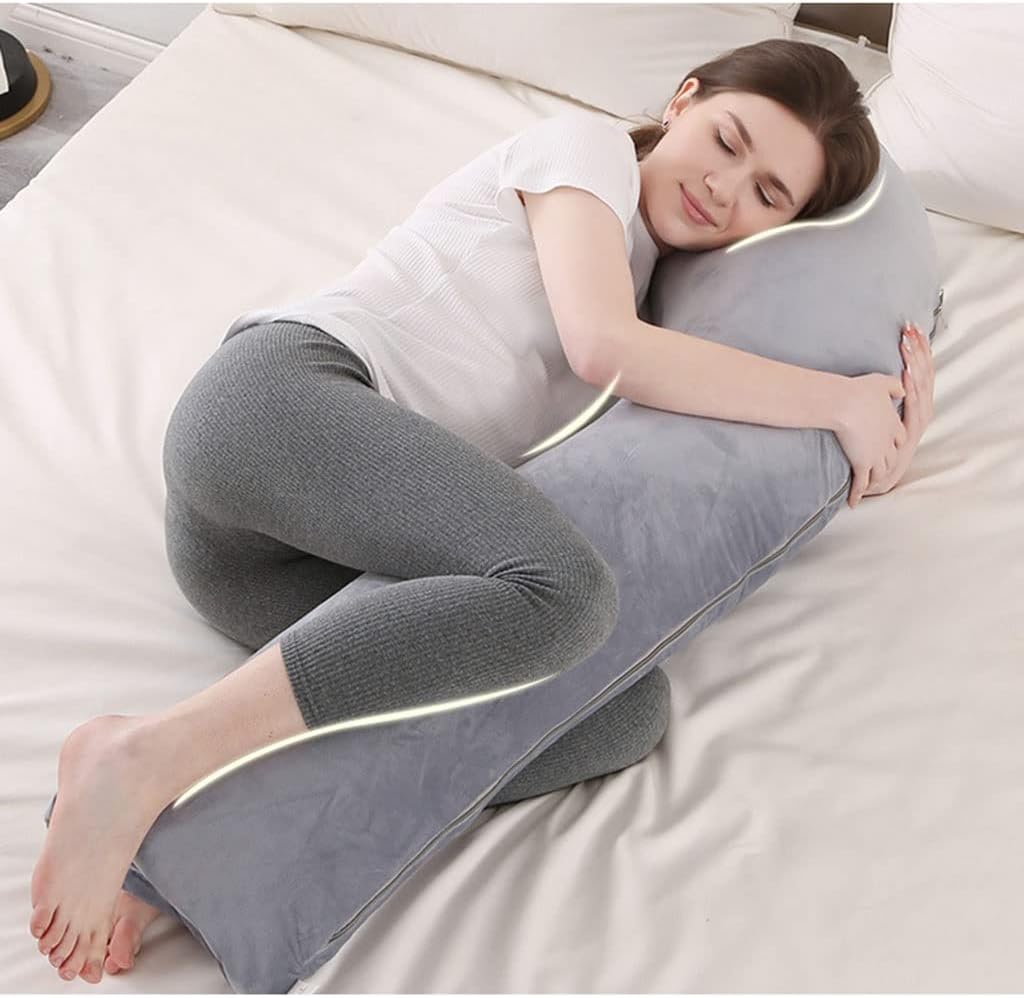 DAPERCI Pregnancy Pillow V-Shaped Pillow Insert Multifunctional Maternity Pillow. Side Sleeper Pillow, Travel Neck Pillow Body Pillows (Color : A1, Size : 73x34cm)
