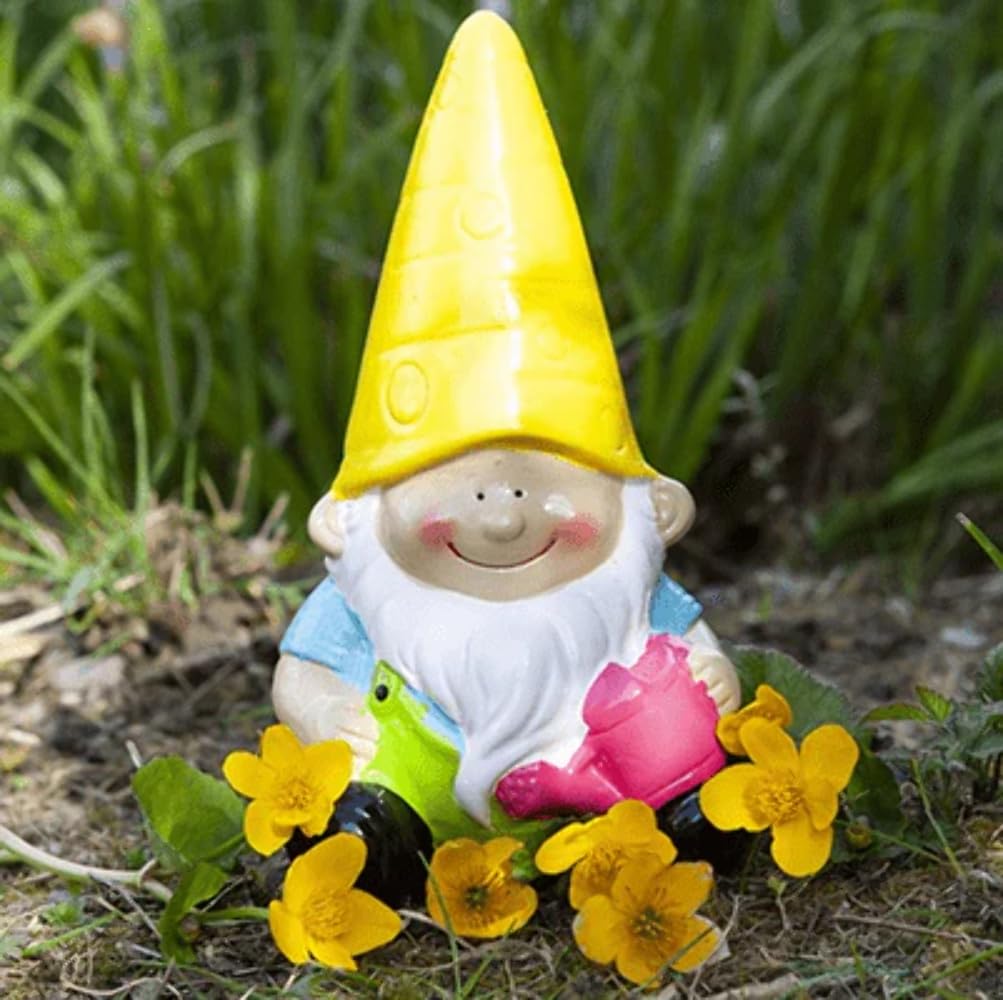 Roots & Shoots Red Sitting Garden Gnome 23Cm Ceramic Ornament Novelty Gift Present Grandad Mum Dad (Red)